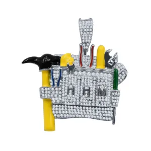 HAM Hammer Tool Kit VVS CZ Iced Out Pendant .925 Sterling Silver