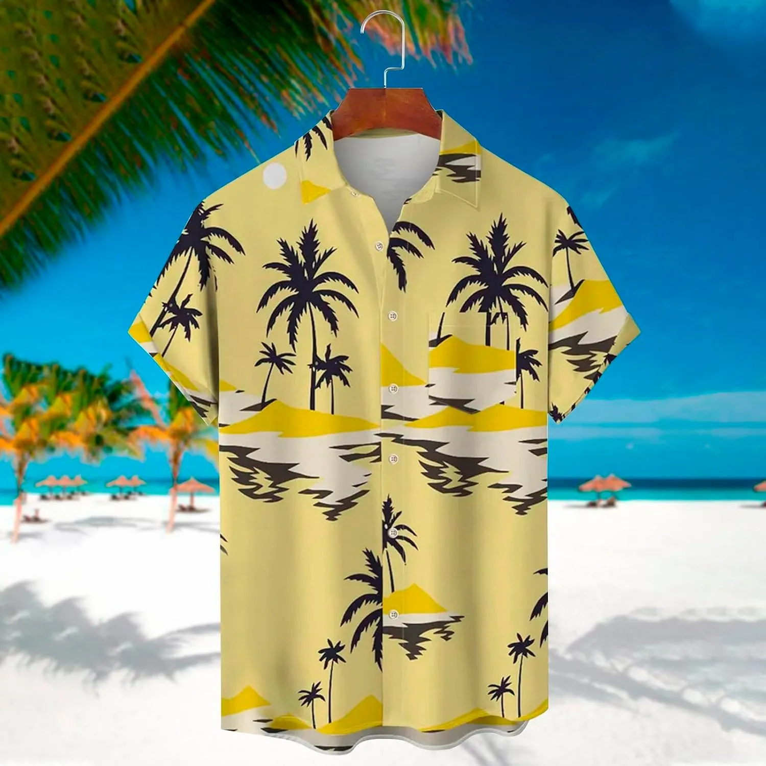 Hawaiian Shirts for Men Short Sleeve Regular Fit Floral Shirts Casual Button Down Print Tropical Holiday Beach Shirts