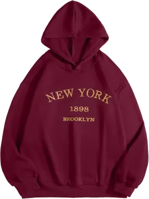 Hilinker Womens Graphic Hoodies Drawstring Long Sleeve Sweatshirt with Pocket Pullover