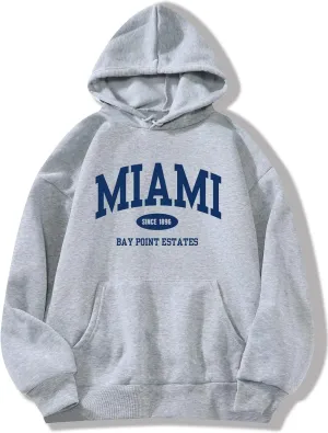 Hilinker Womens Graphic Hoodies Drawstring Long Sleeve Sweatshirt with Pocket Pullover