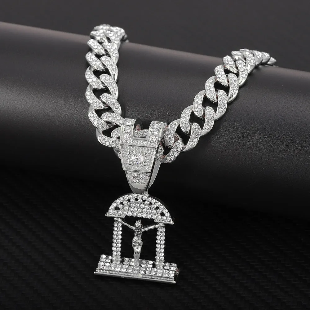 Hip Hop Jesus Christ Cross Pendant Necklac