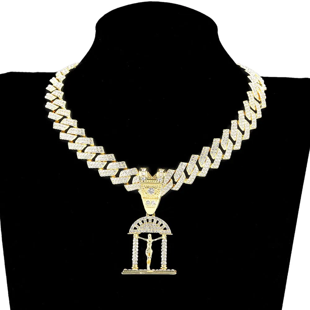 Hip Hop Jesus Christ Cross Pendant Necklac