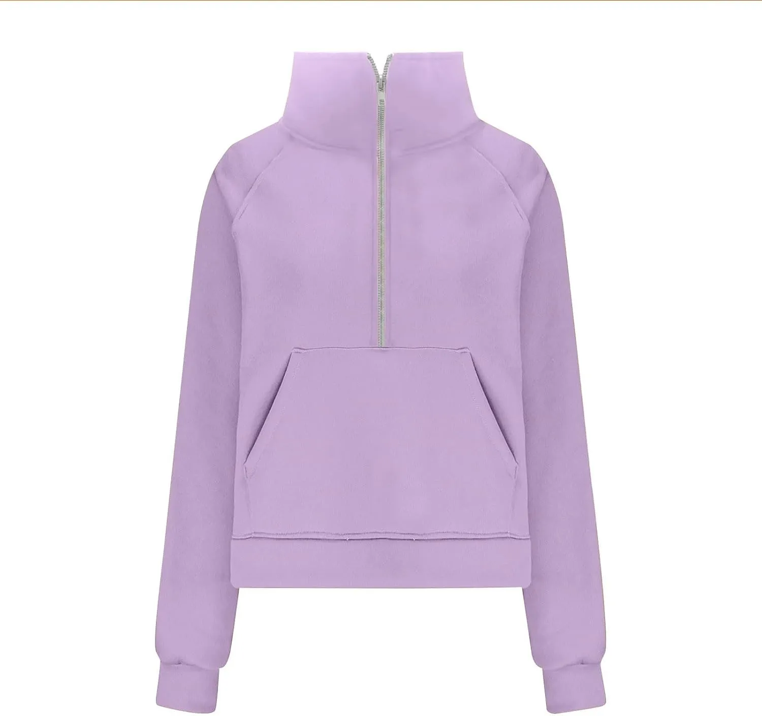Hoodies Sweatshirts for Women 2024 Casual Long Sleeve Cropped Tops Loose Full and Half Zip up Hooded Sweatshirt with Pocket