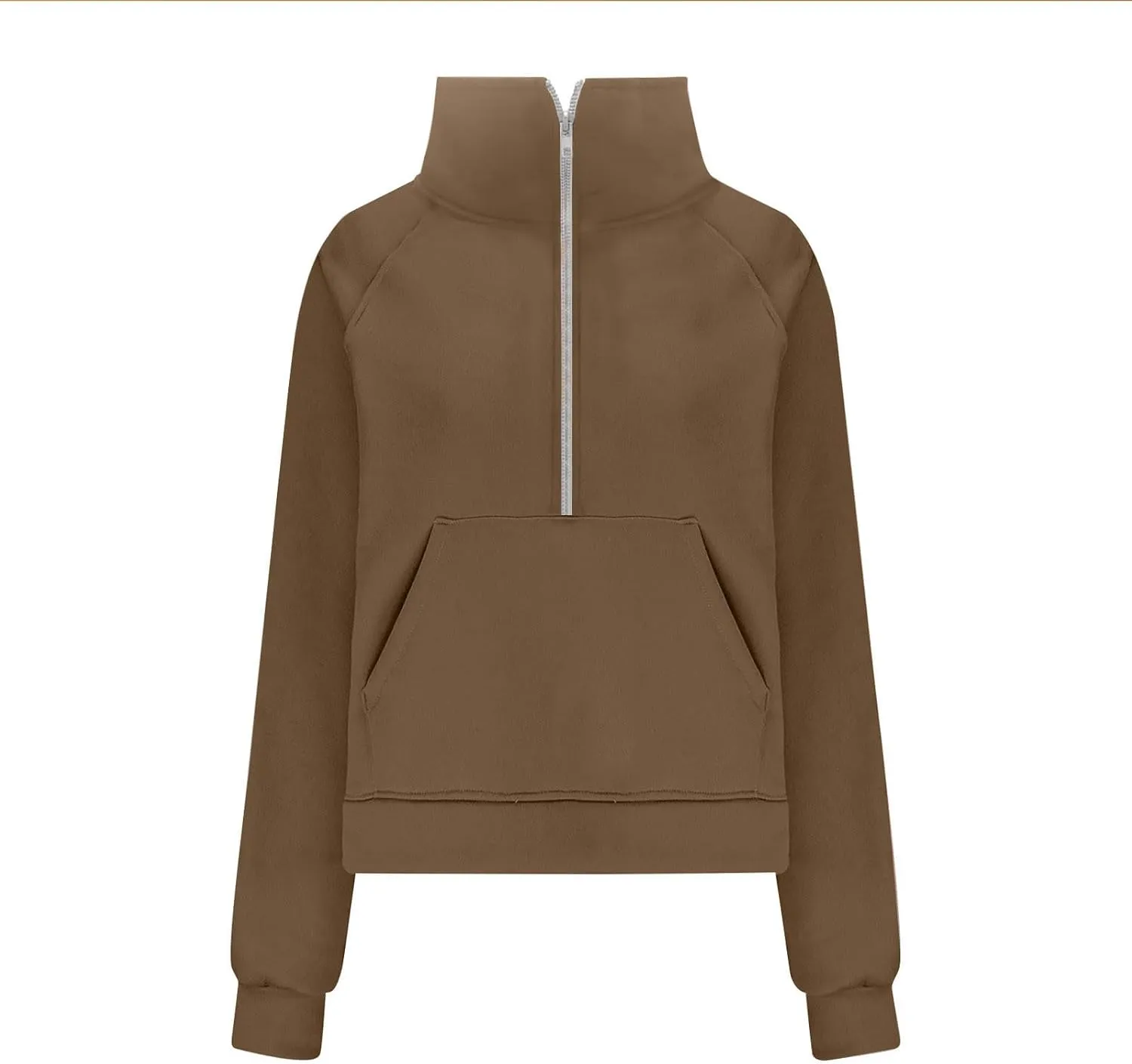 Hoodies Sweatshirts for Women 2024 Casual Long Sleeve Cropped Tops Loose Full and Half Zip up Hooded Sweatshirt with Pocket