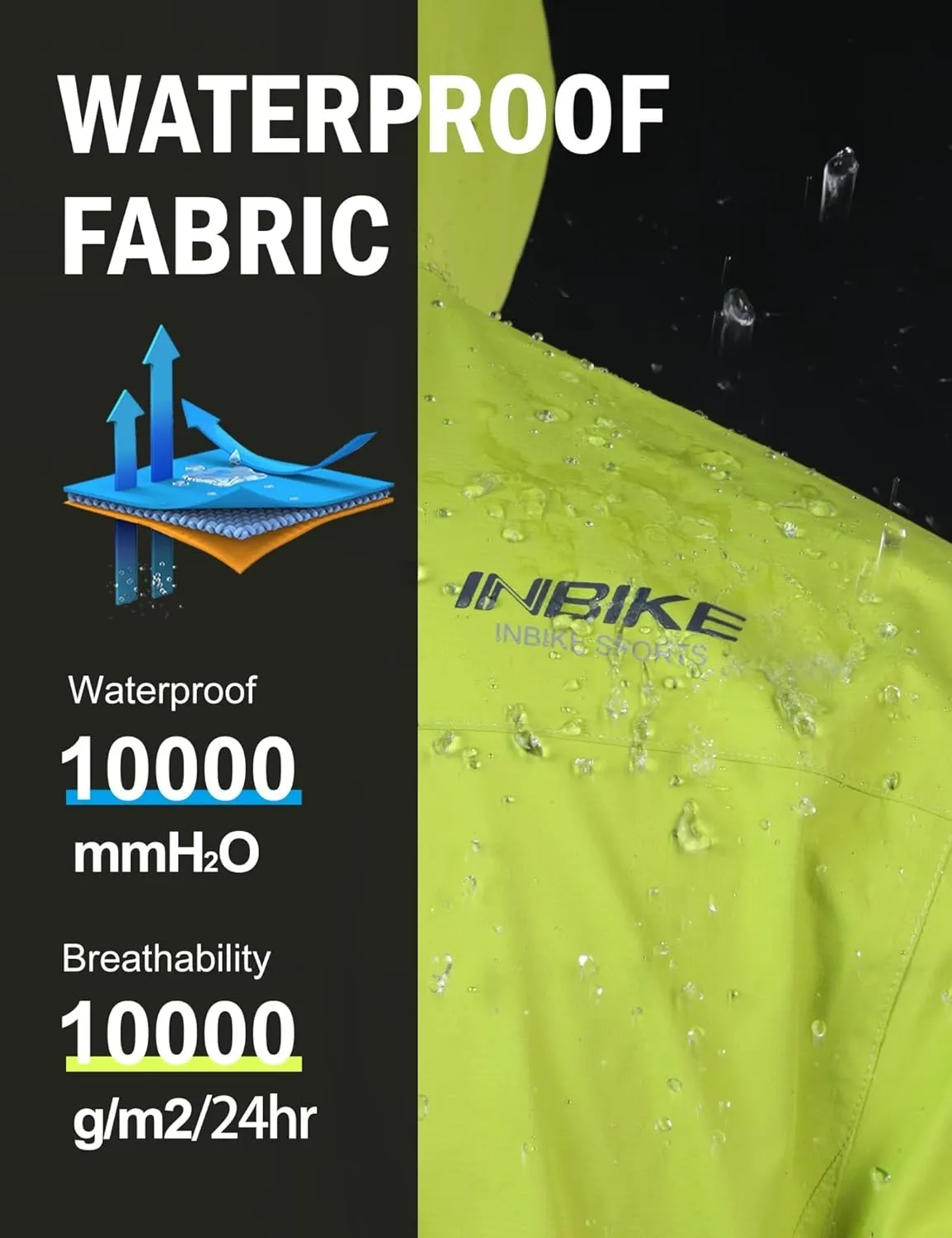 INBIKE Women's Cycling Rain Jackets Waterproof Windbreaker for Running Golf Hiking Camping Hooded Packable Coat