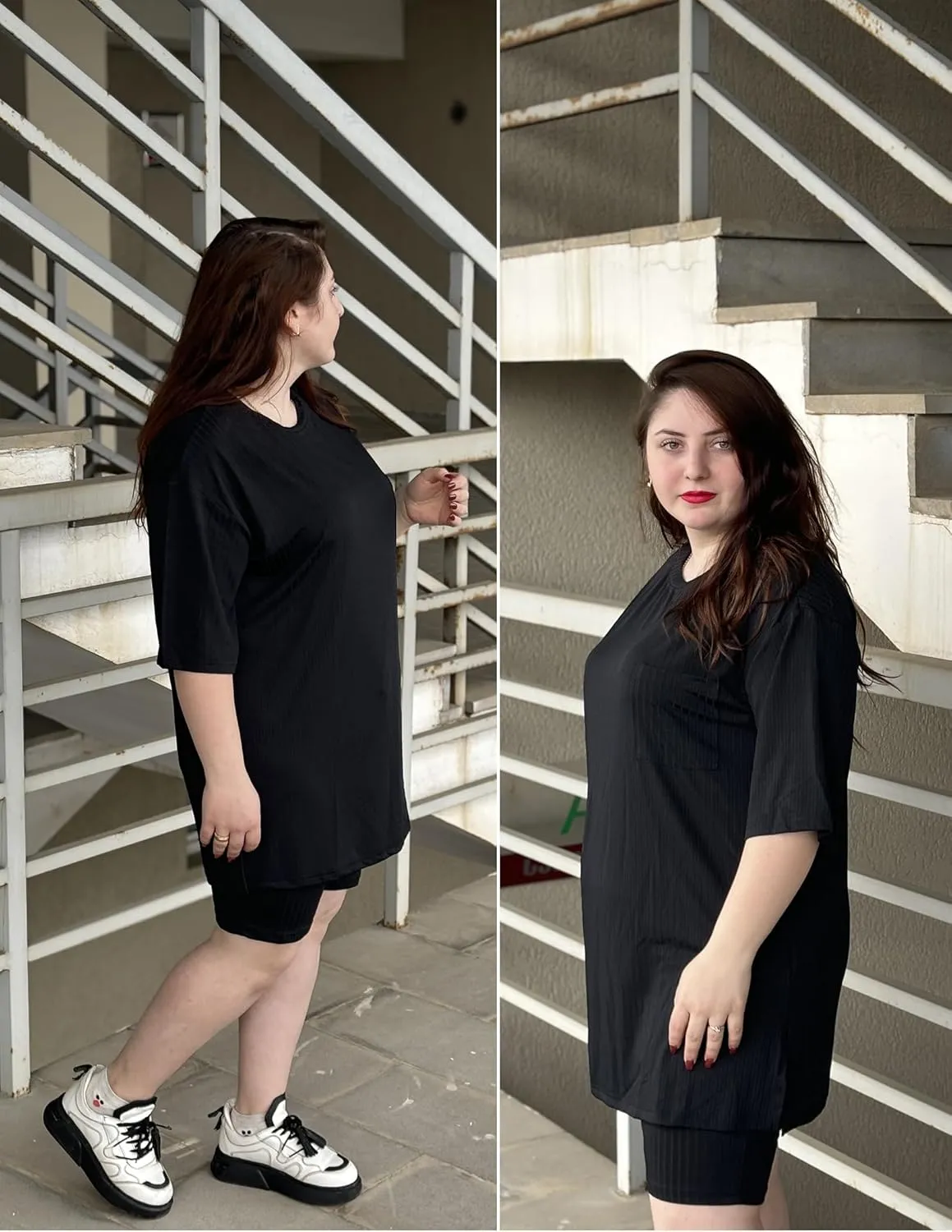IN'VOLAND Women's Plus Size 2 Piece Tracksuit Outfits Sets Ribbed Knit Sets Short Sleeve Top Drawstring Casual Shorts Set