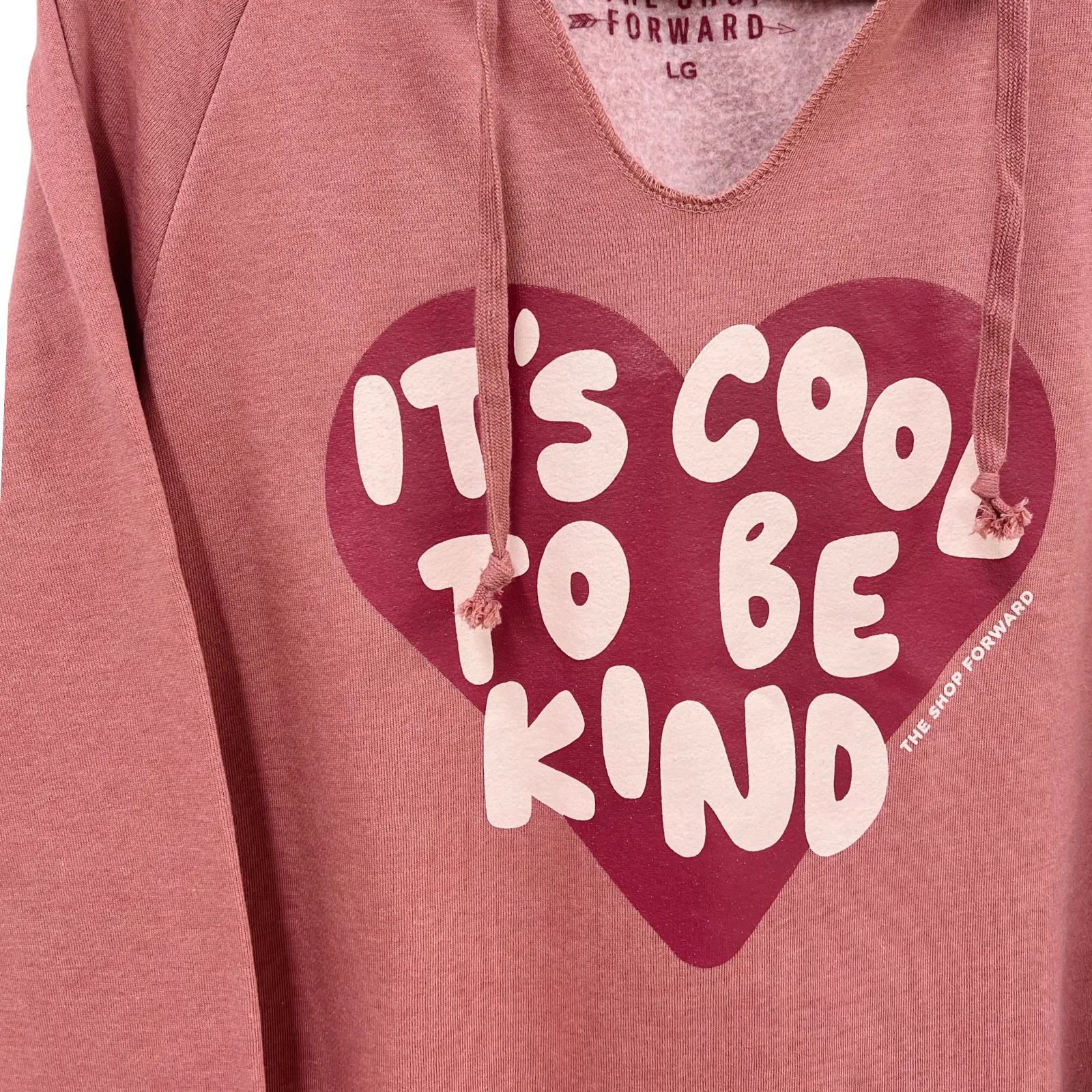 'IT'S COOL TO BE KIND' Women's Slim Fit Hoodie Tunic - Faded Rose