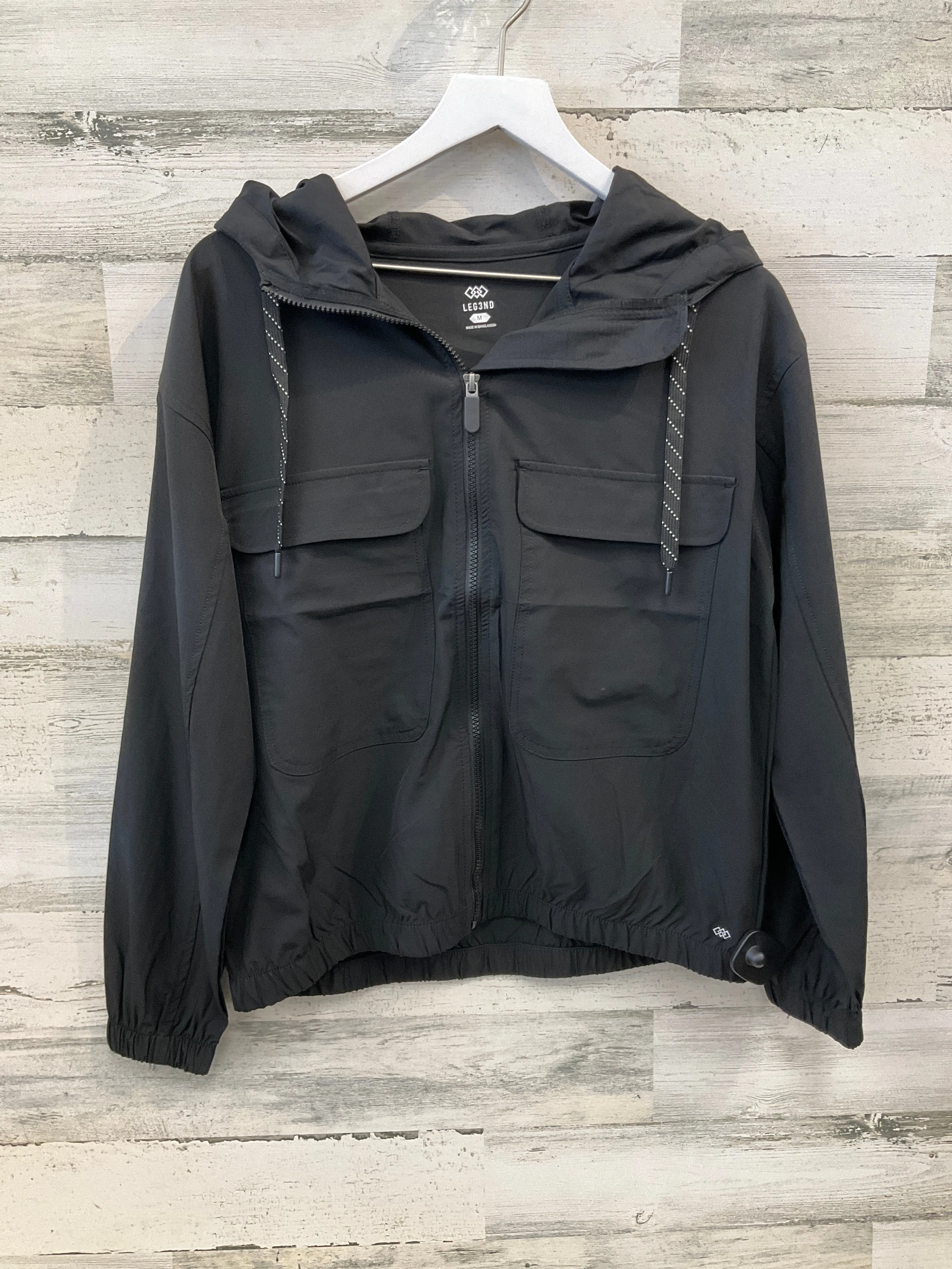 Jacket Windbreaker By Clothes Mentor In Black, Size: M
