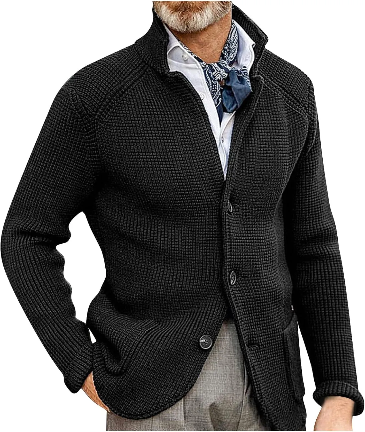 Jackets for Men Autumn and Winter Men's Fashion Cardigan Warm Lapel Hooded Jacket Sweaters Jackets