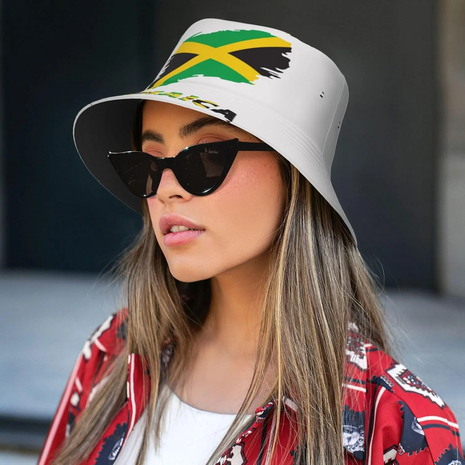 Jamaica Flag Bucket Hats for Mens Woman Packable Outdoor Travel Fisherman Hat Summer Beach Sun Protection Hat