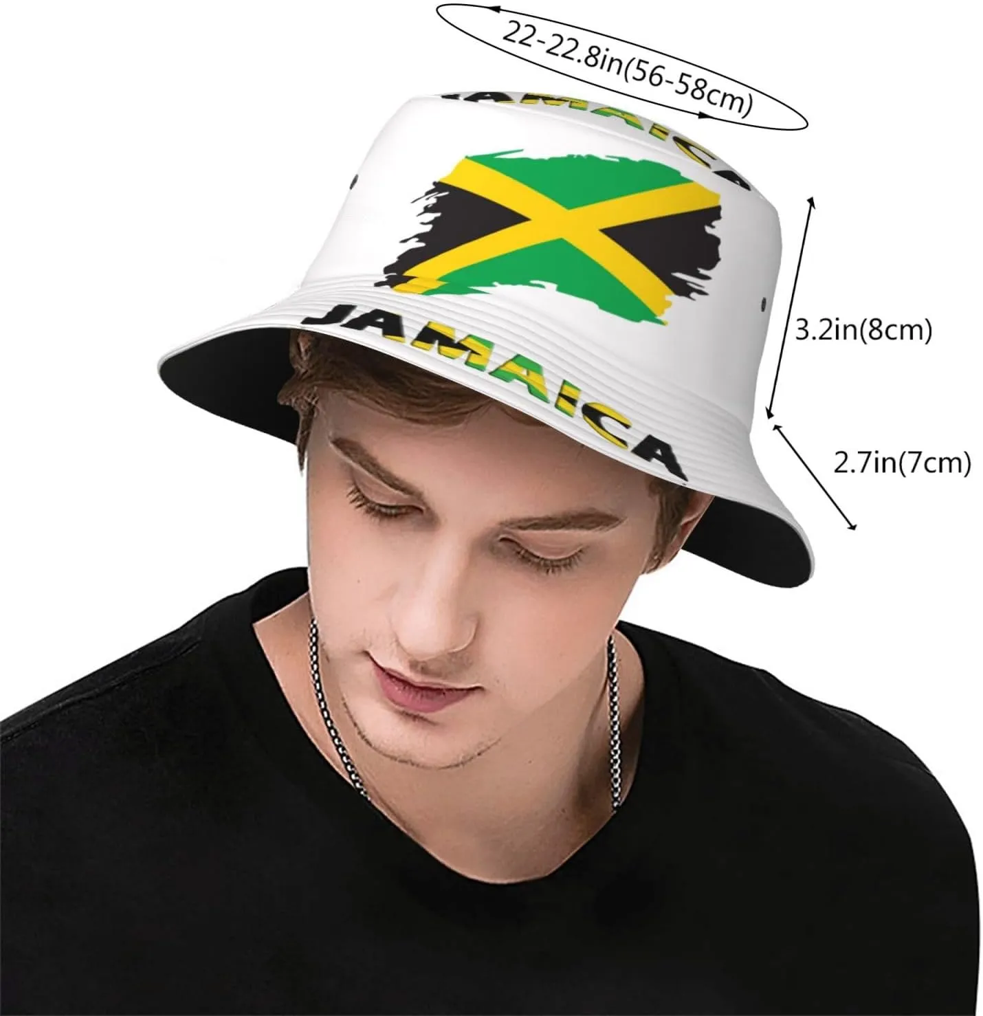 Jamaica Flag Bucket Hats for Mens Woman Packable Outdoor Travel Fisherman Hat Summer Beach Sun Protection Hat