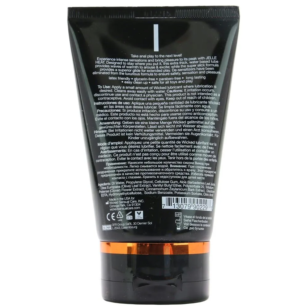 Jelle Heat Warming Anal Lube in 4oz-120ml