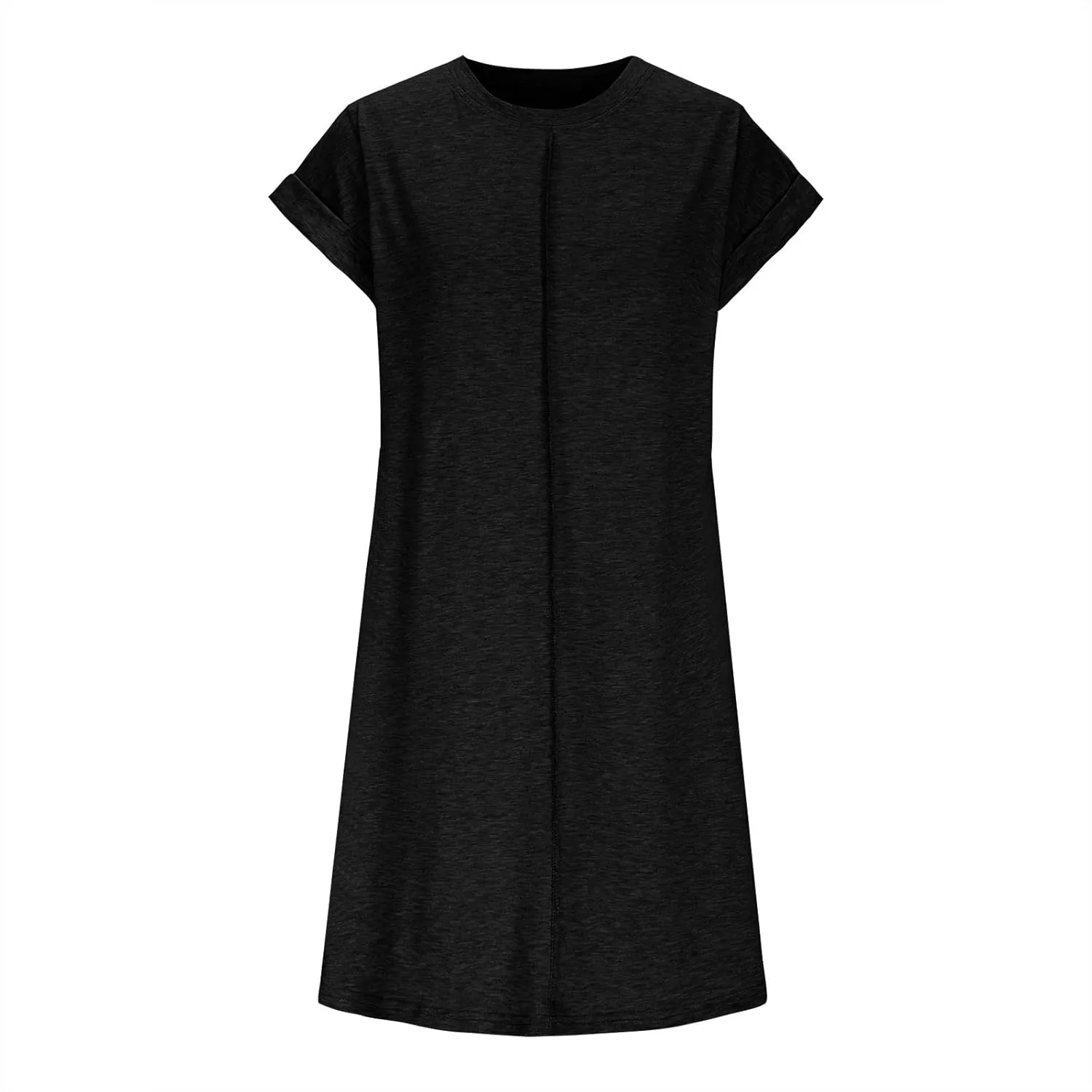 JOAU Summer Dresses for Women 2025 Loose Crew Neck Rolled Short Sleeve Casual T Shirt Dress Sleepwear Beach Swimsuit Cover Up