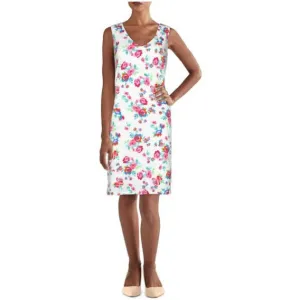 KARL LAGERFELD Women's White Sleeveless Floral Shift Dress