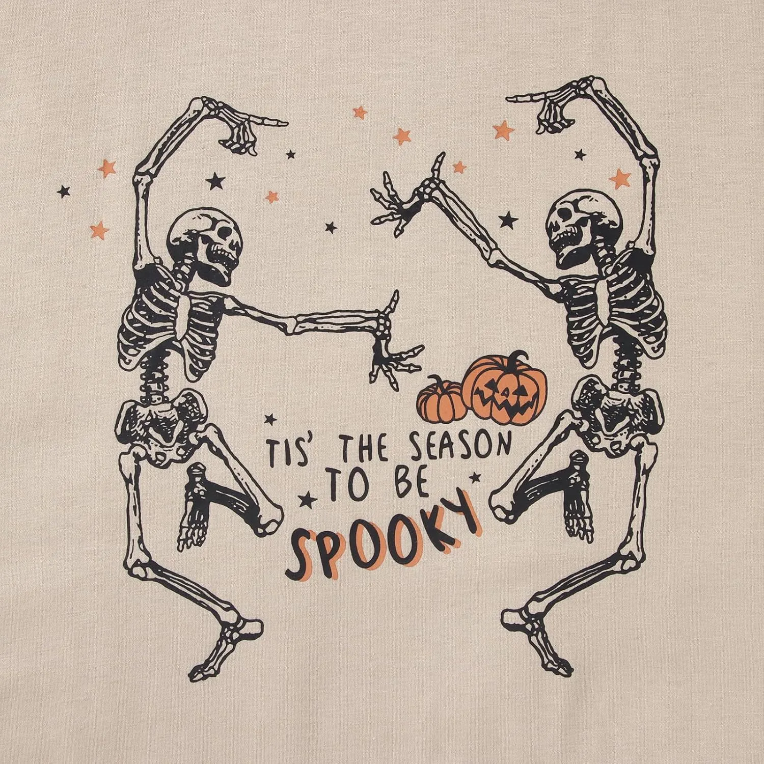 KEKEMI Halloween Dancing Skeleton Tshirts for Women Tis The Season to Be Spooky Shirt Horror Skull Printed Oversized Tee Tops