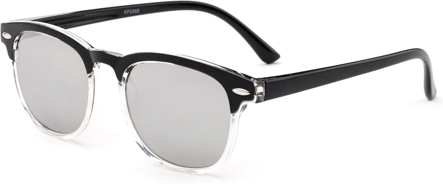 Kids Two Tone Sunglasses Flash Mirror Lens for Girls Boys UV Protection