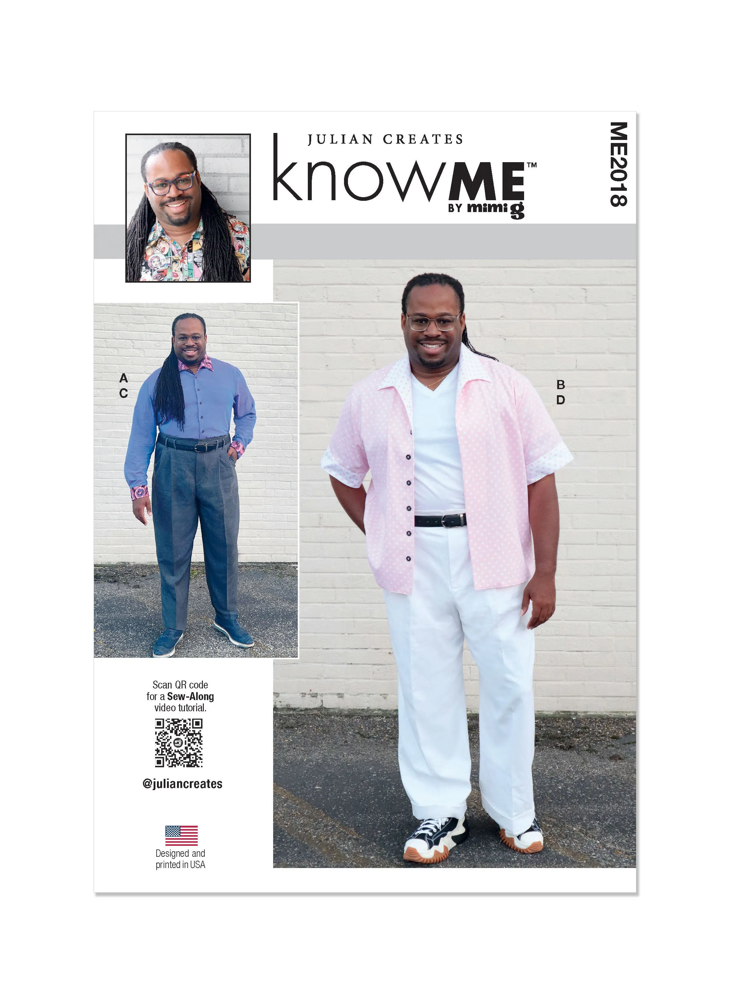 Know Me pattern 2018 Men's Shirt and Pants by Julian Creates