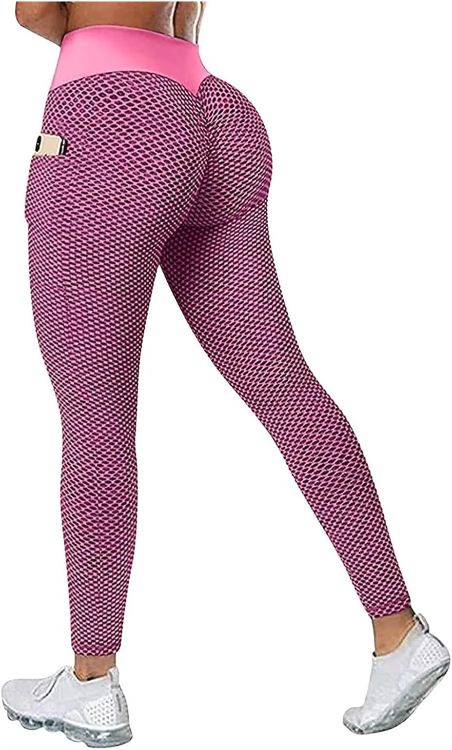 Ladmiple 2PCS Leggings for Women Butt Lift Tummy Control with Pockets Seamless High Waist Scrunch Booty Workout Gym Yoga Pant