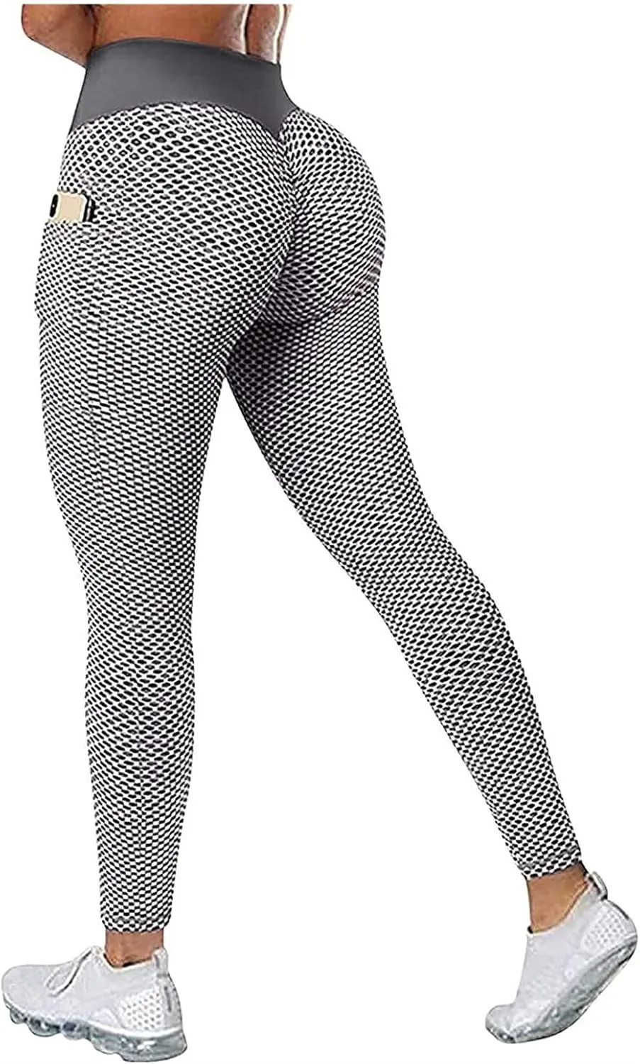 Ladmiple 2PCS Leggings for Women Butt Lift Tummy Control with Pockets Seamless High Waist Scrunch Booty Workout Gym Yoga Pant