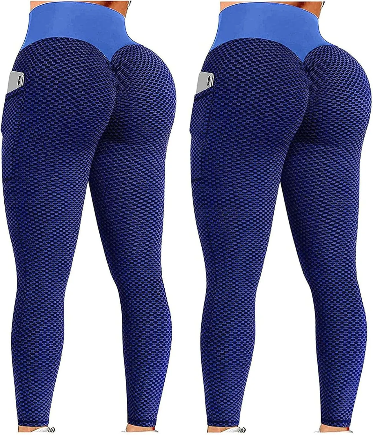 Ladmiple 2PCS Leggings for Women Butt Lift with Pockets High Waisted Tummy Control No See-Through Workout Running Yoga Pants