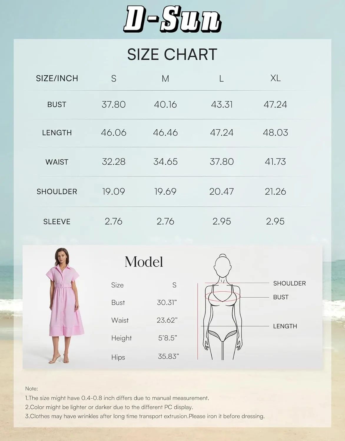 Ladyful Women Casual Button Down Shirt Dress Short Wing Sleeve Buiness Midi Shirt Dress with Belt Elegant Dress