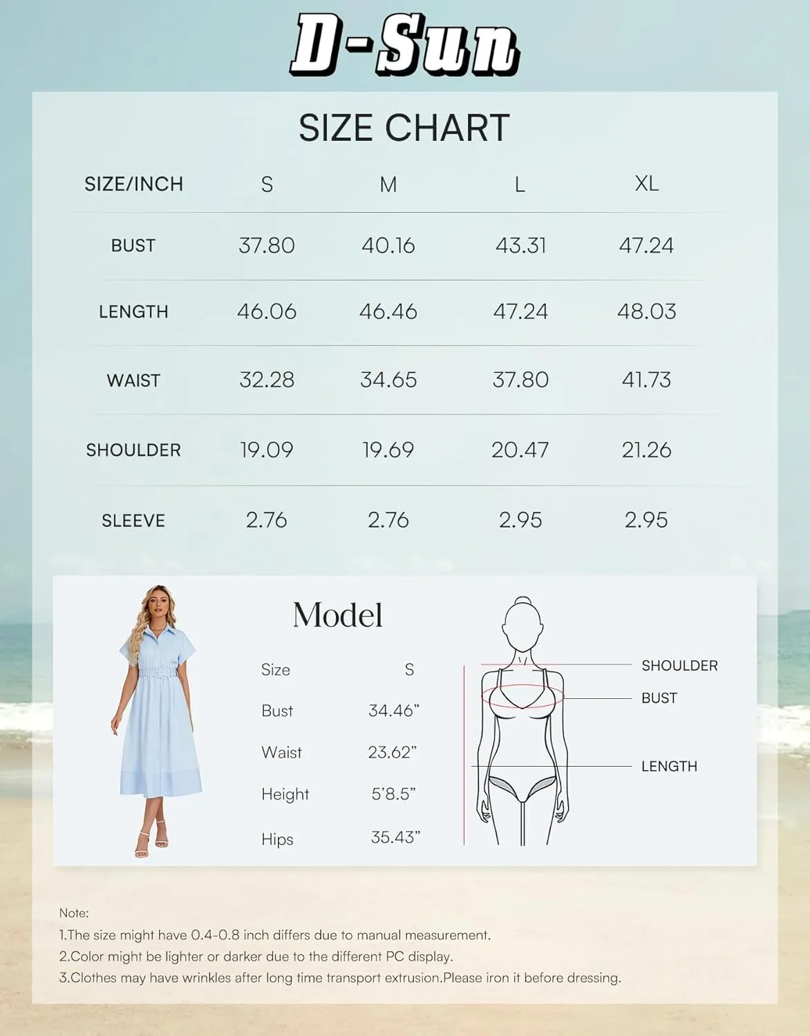 Ladyful Women Casual Button Down Shirt Dress Short Wing Sleeve Buiness Midi Shirt Dress with Belt Elegant Dress