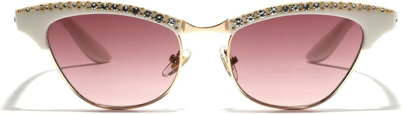 laureles Sparkling Rhinestone Cat Eye Sunglasses Women Men Vintage Leopard Bling Crystal Sun Glasses Female