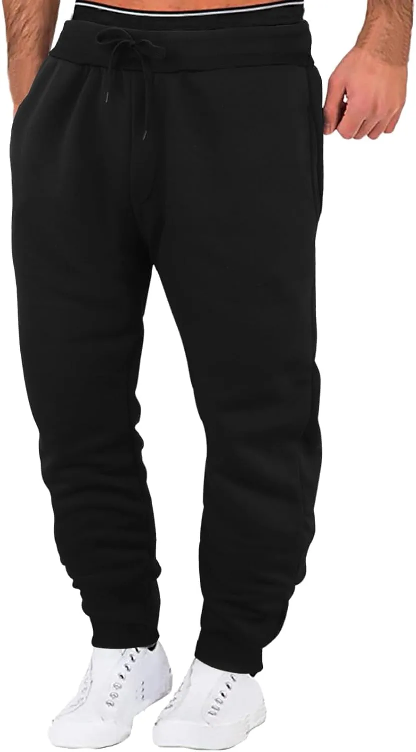 LCMTWX Black Cargo Pants Men Elastic Drawstring Cotton Pants Waist Waist Mid Casual Solid Men's Casual Black Sweatpants Men