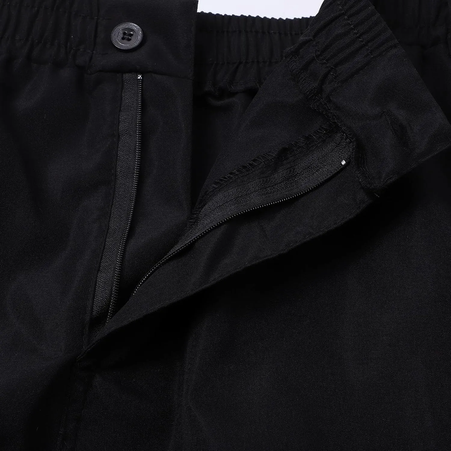 LCMTWX Black Cargo Pants Men Elastic Drawstring Cotton Pants Waist Waist Mid Casual Solid Men's Casual Black Sweatpants Men