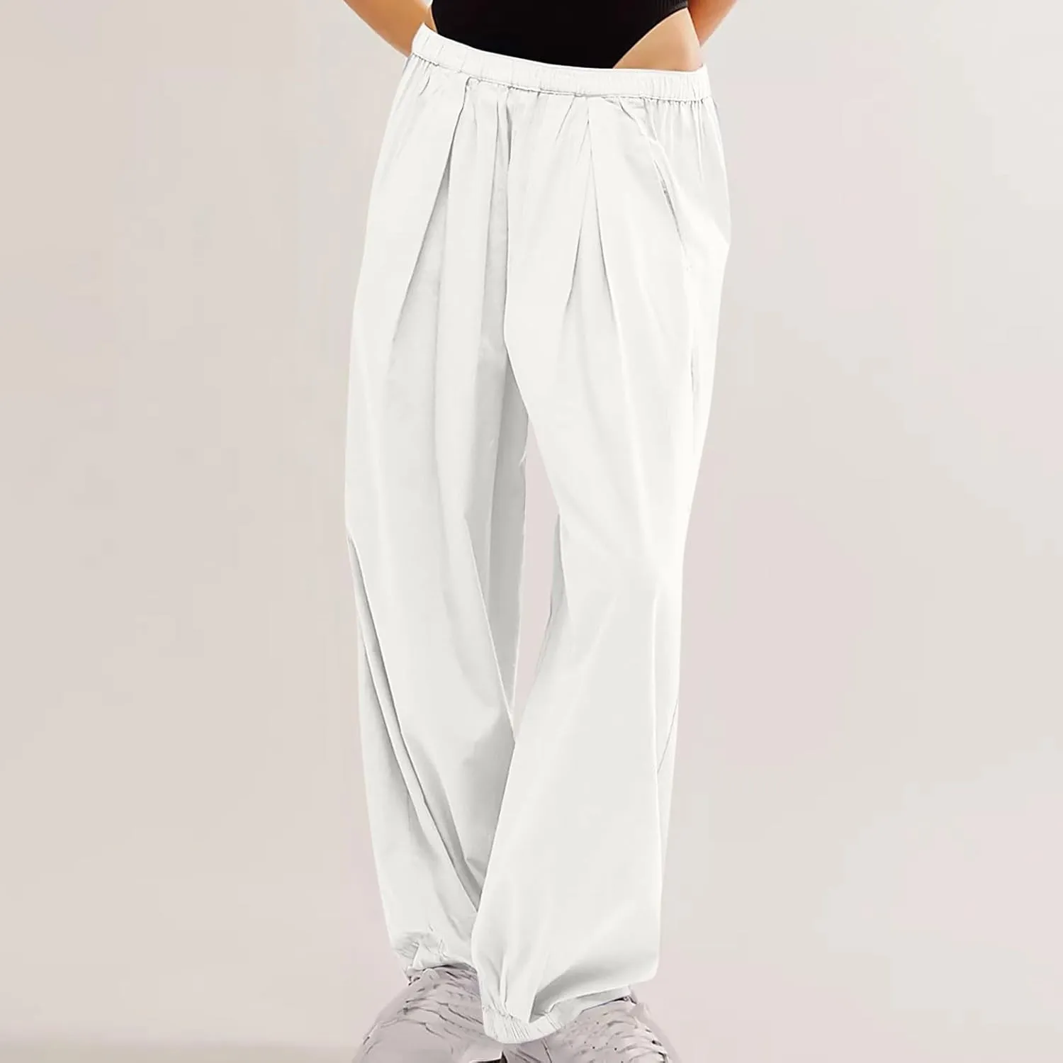 Linen Pants Womens High Waist Loose Fit Beach Pants Casual Wide Leg Pants with Pockets Summer Fashion Lounges 2025
