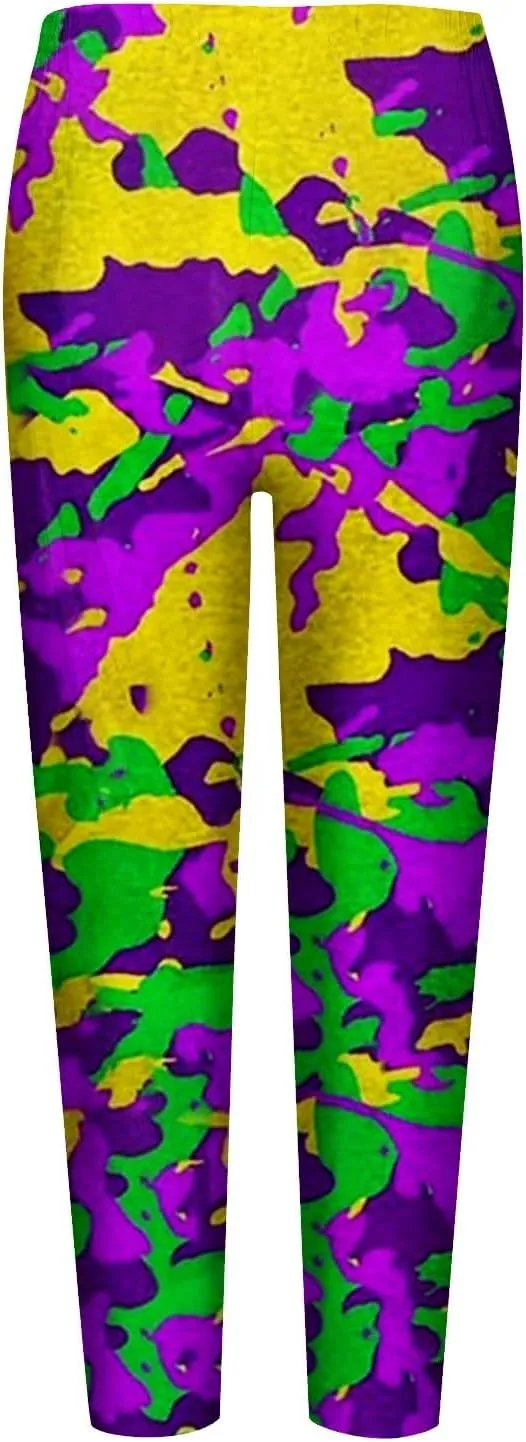 Litetao Mardi Gras Leggings for Women 2025 High Waisted Carnival Fancy Sequin Mask Printed Yoga Pants Stretch Tights Trousers