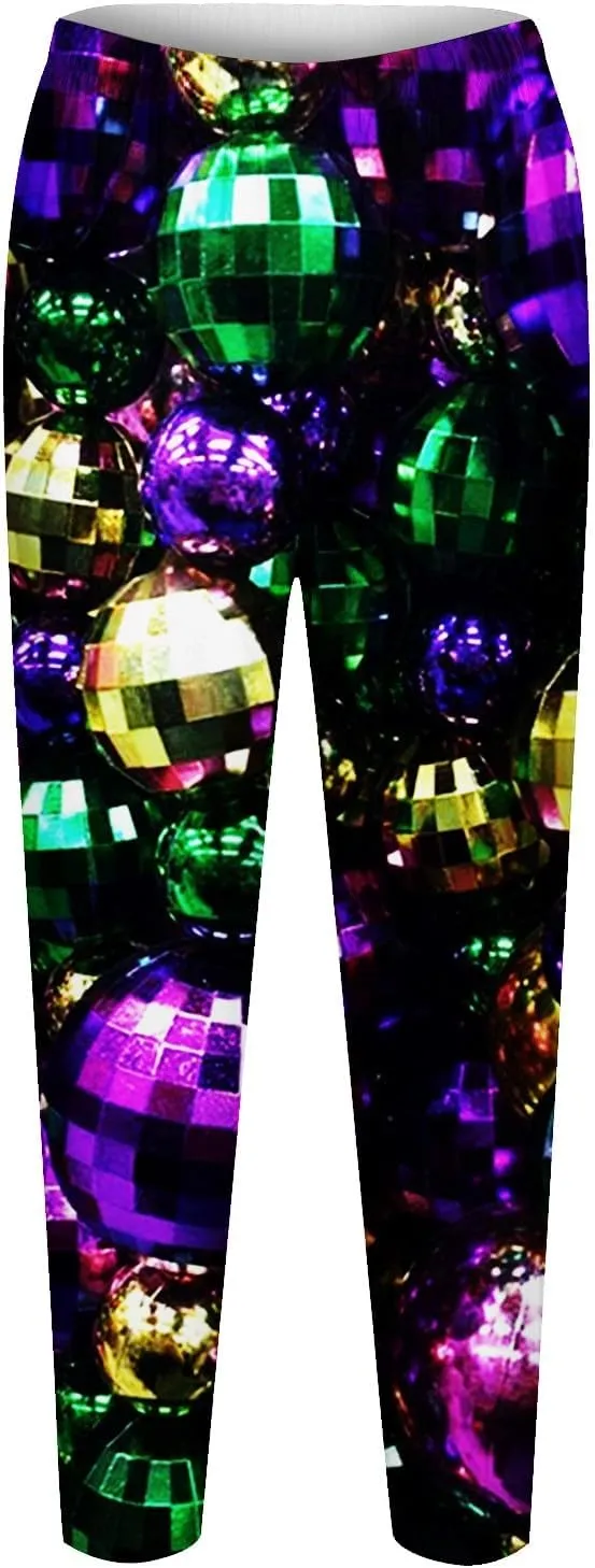 Litetao Mardi Gras Leggings for Women 2025 High Waisted Carnival Fancy Sequin Mask Printed Yoga Pants Stretch Tights Trousers
