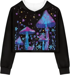 Long Sleeve Crop Tops for Girls 5-14Years Kids Hoodies & Sweatshirt