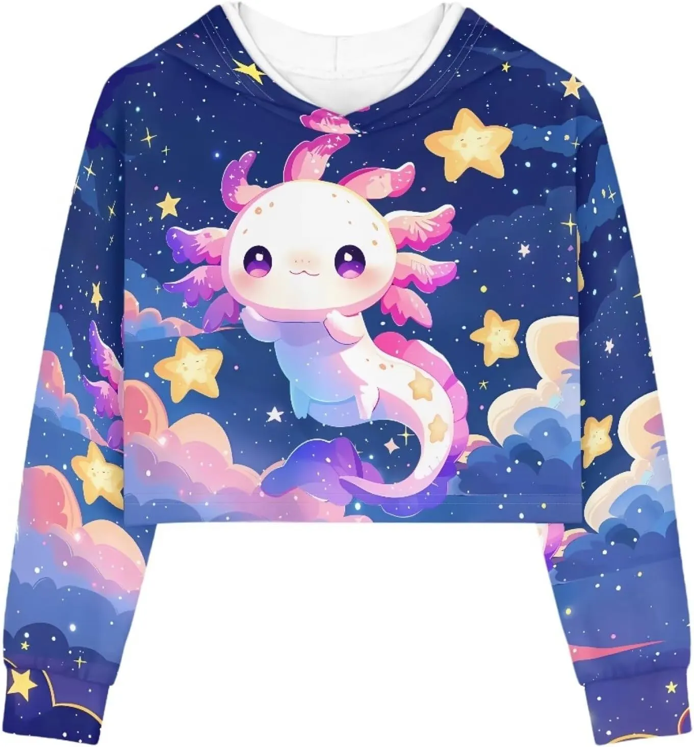 Long Sleeve Crop Tops for Girls 5-14Years Kids Hoodies & Sweatshirt