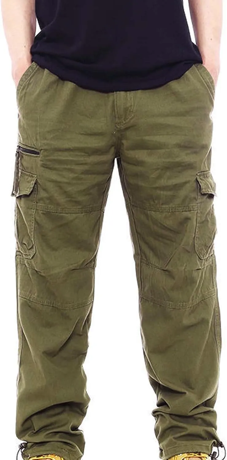 Loose fit Cargo Jeans for Men Compression Workout Gear Baggy Pants Relaxed fit Mountain Khaki Khaki Pants for Men