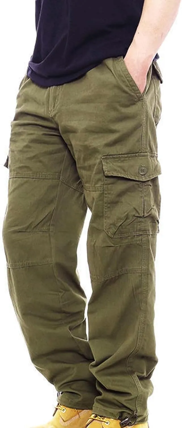 Loose fit Cargo Jeans for Men Compression Workout Gear Baggy Pants Relaxed fit Mountain Khaki Khaki Pants for Men
