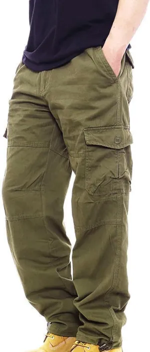 Loose fit Cargo Jeans for Men Compression Workout Gear Baggy Pants Relaxed fit Mountain Khaki Khaki Pants for Men