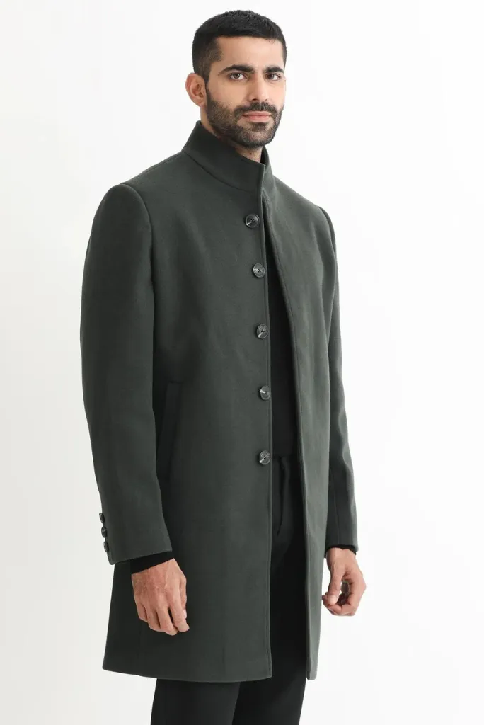 Man Winter Over Long Coat Green Trench Coat Casual Business Coat Woolen jacket long Tweed Stylish Winter Outwear Jacket Customized Coat New Year Gift For Him
