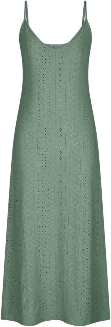 Maxi Long Dresses for Women 2025 Trendy Summer Casual V Neck Hollow Out Eyelet A Line Flowy Beach Vacation Dress