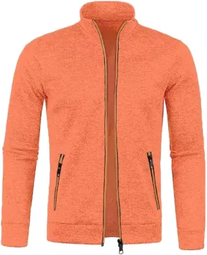 Men Jacket Hoodies Casual Full Zip Cardigan Long Sleeve Shirts Jacket Sweater with Pockets Streetwear Hoodies