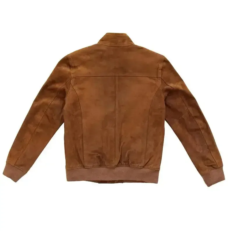 Men's A-1 Flight Suede Leather Bomber Jacket