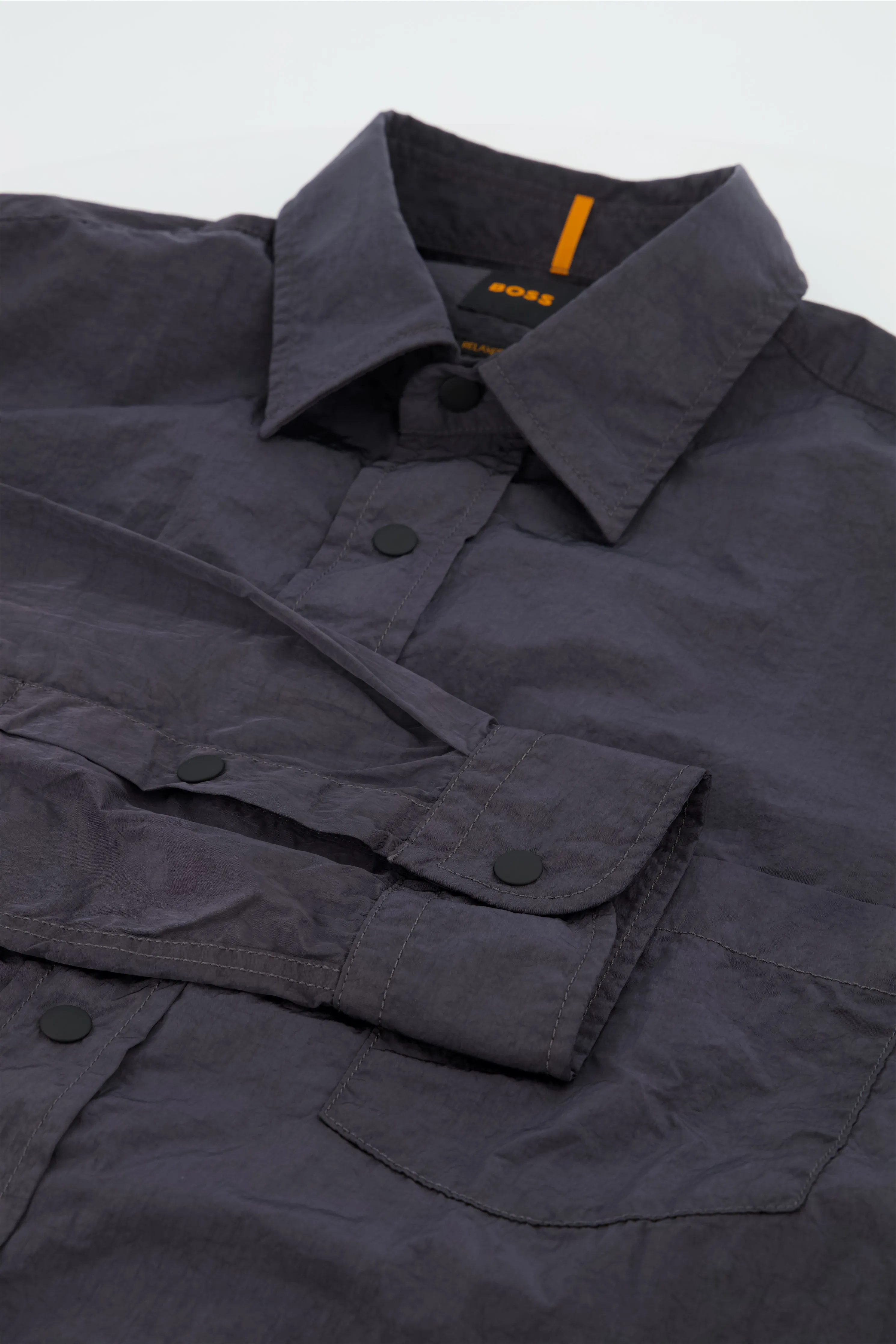 Men's BOSS Orange Dark Grey Lambini Relaxed Fit Shirt