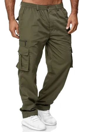 Men's Cargo Pants Relaxed Fit Sport Pants Jogger Sweatpants Tactical Loose Straight Outdoor Trousers with Pockets (Medium,Army Green)