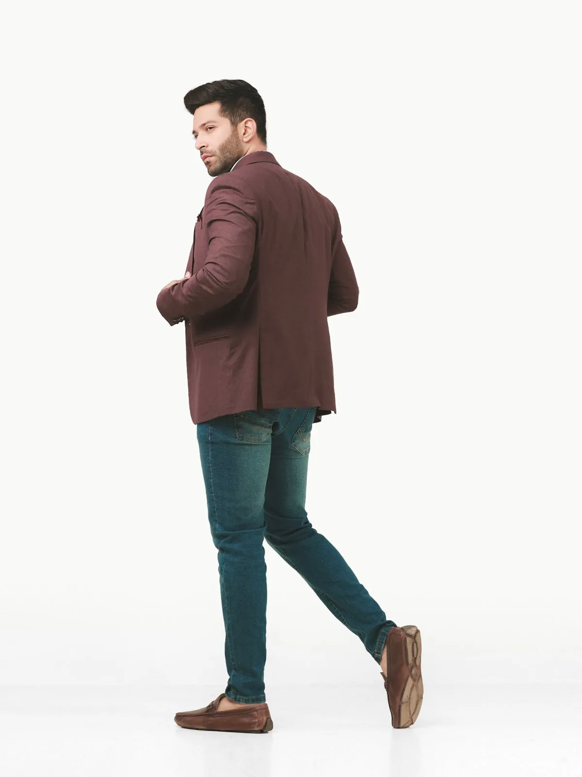 Men's Deep Burgundy Blazer - EMTB22-6749