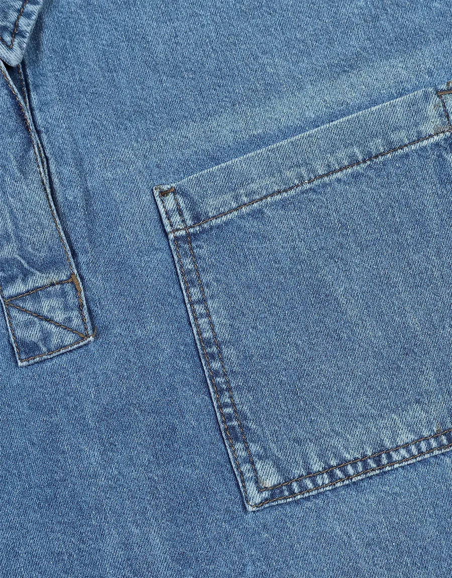 Men's Denim GEORGE full Sleeve Shirt Mid Wash