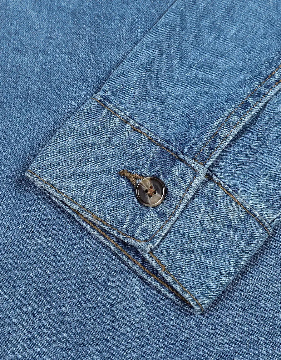Men's Denim GEORGE full Sleeve Shirt Mid Wash