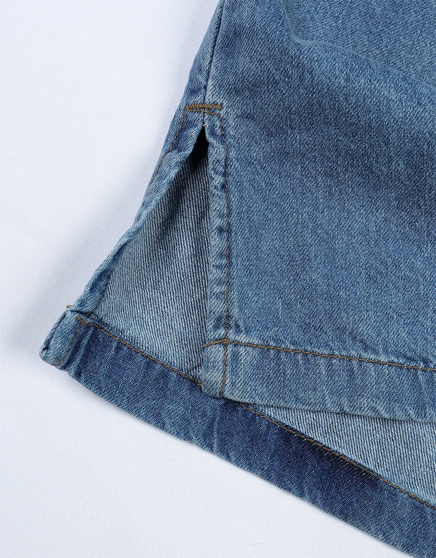 Men's Denim GEORGE full Sleeve Shirt Mid Wash