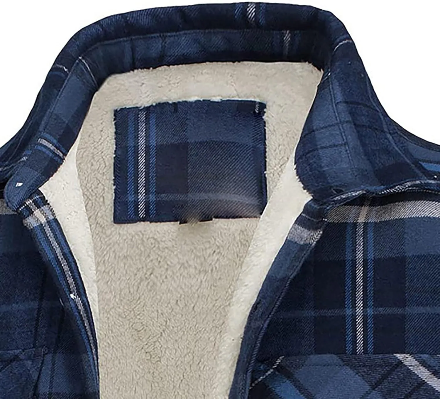 Mens Flannel Shirt Jackets Heavyweight Winter Sherpa Lined Button Down Plaid Jackets Thick Warm Work Coats Outwear