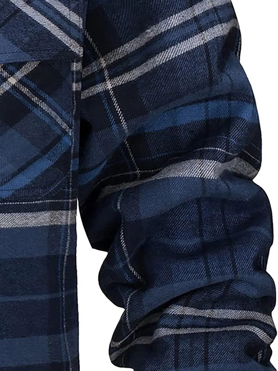Mens Flannel Shirt Jackets Heavyweight Winter Sherpa Lined Button Down Plaid Jackets Thick Warm Work Coats Outwear