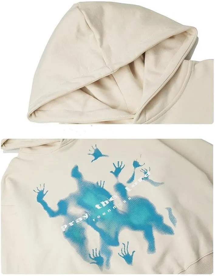 Mens Graphic Oversized Hip Hop Streetwear Casual Hoodie y2k Gothic Hooded Sweater